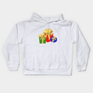 Holiday Gifts Boxes with Bows Kids Hoodie